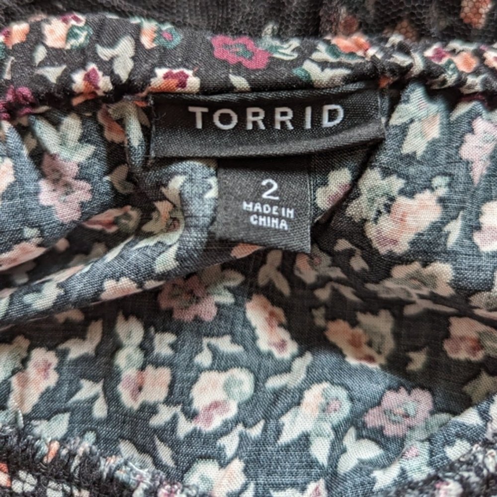 Torrid black floral print cami mini dress 2 - Picture 8 of 13